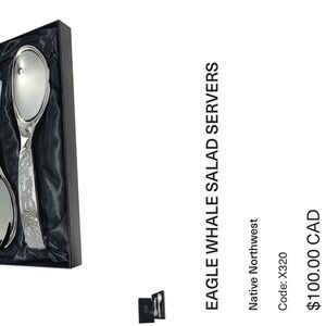 First Nations silver plated salad servers